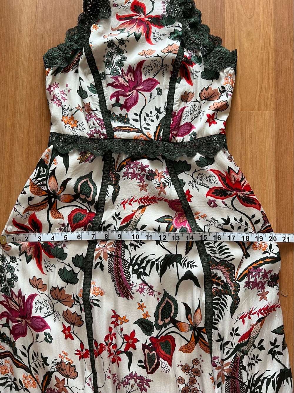 Anthropologie Lace Trim Floral A-Line Dress Pockets Sleeveless Size 6 - Picture 4 of 16